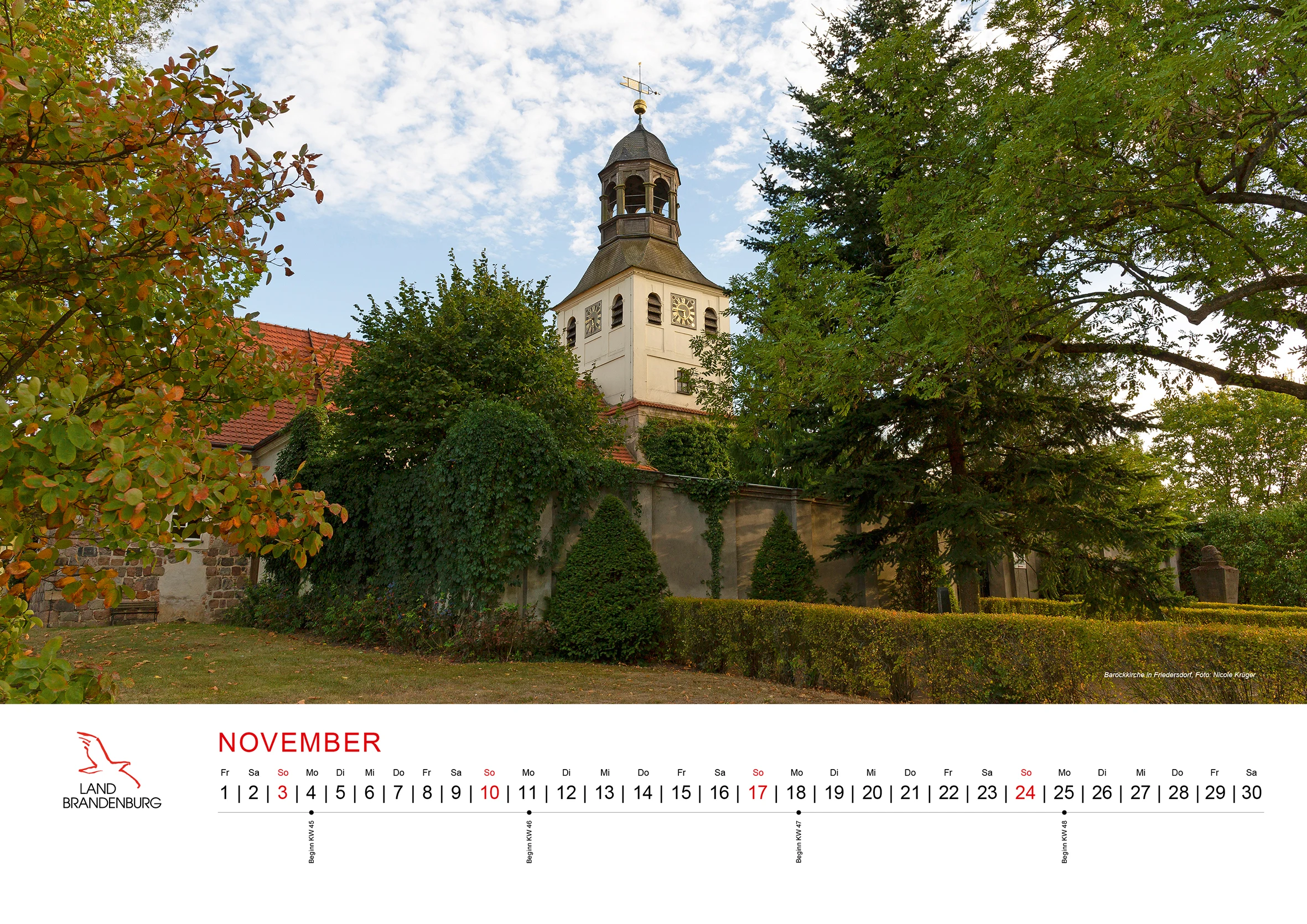 Kalenderblatt des Jahreskalenders Fontane.200 mit einem Fontane-Ort in Brandenburg