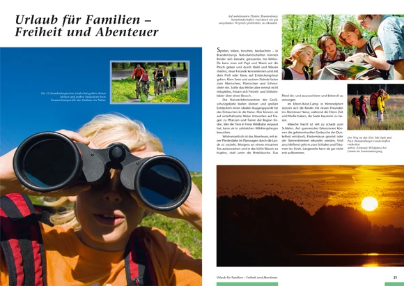 Doppelseite aus der Imagebroschüre Brandenburg natürlich