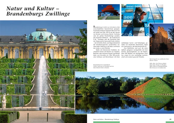 Doppelseite aus der Imagebroschüre Brandenburg natürlich